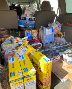 Donated food from Lions Club of Manassas